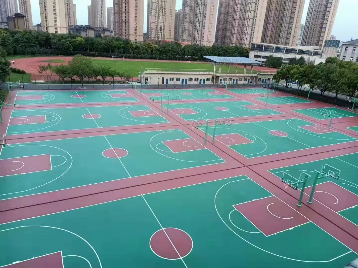 临汾市硅pu篮球场epdm塑胶跑道 - 价格